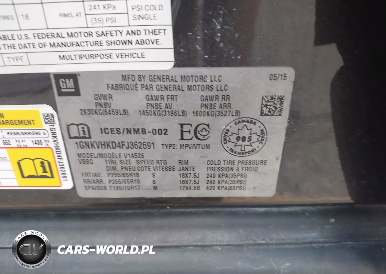 2015 Chevrolet Traverse Lt VIN:1GNKVHKD4FJ362691 - 9