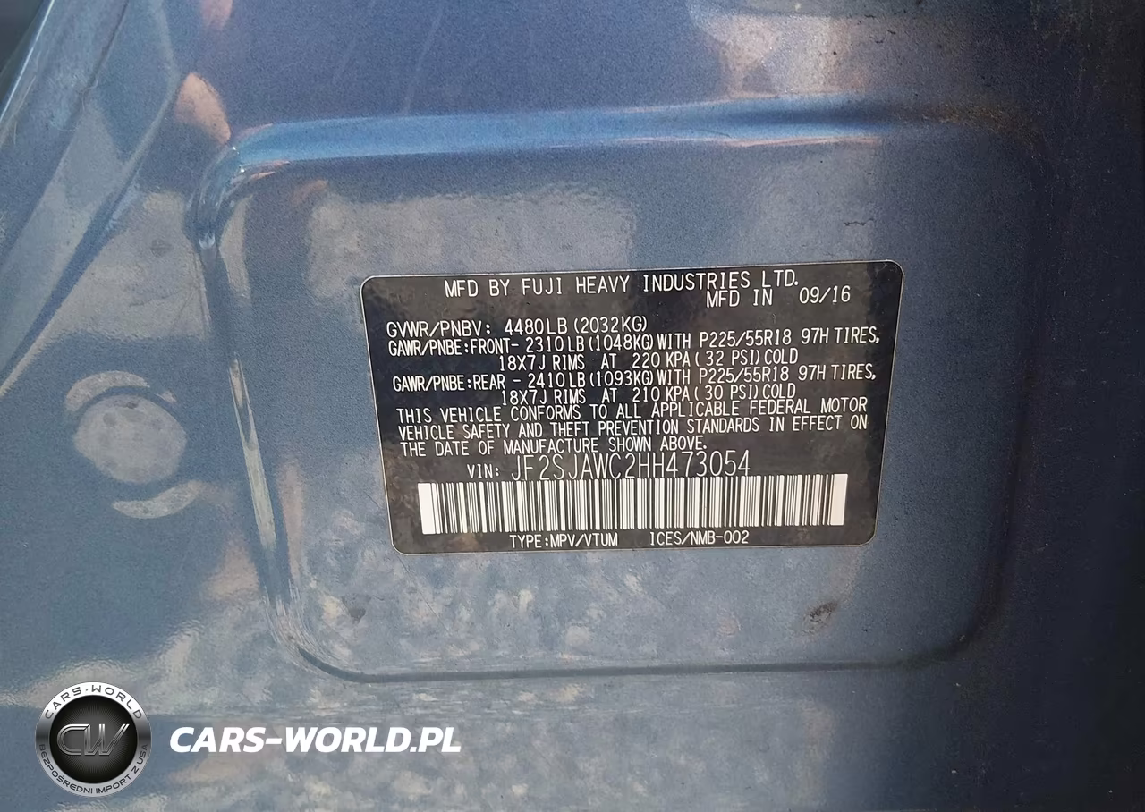2017 Subaru Forester 2.5I Touring VIN:JF2SJAWC2HH473054 - 9
