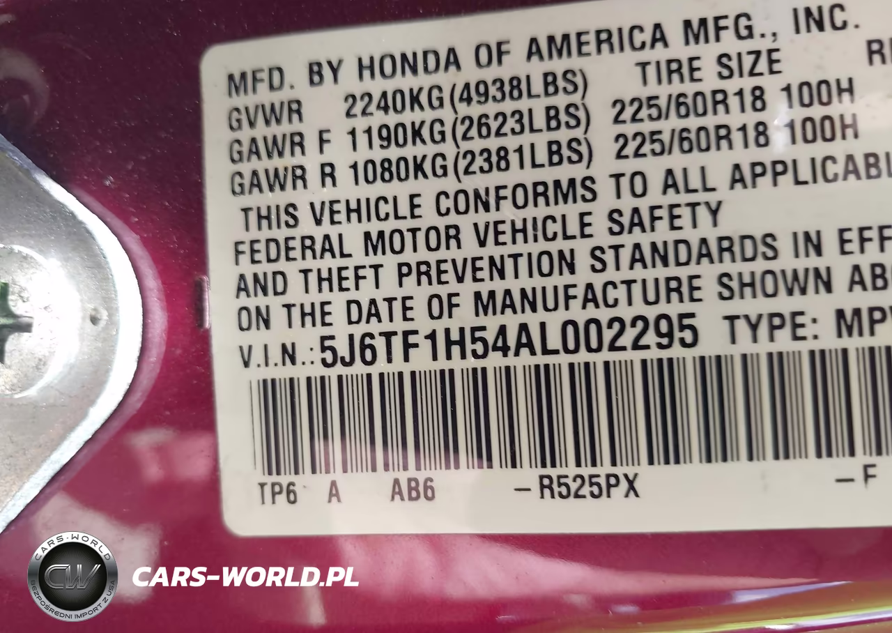 2010 Honda Accord Crosstour Ex-L VIN:5J6TF1H54AL002295 - 9
