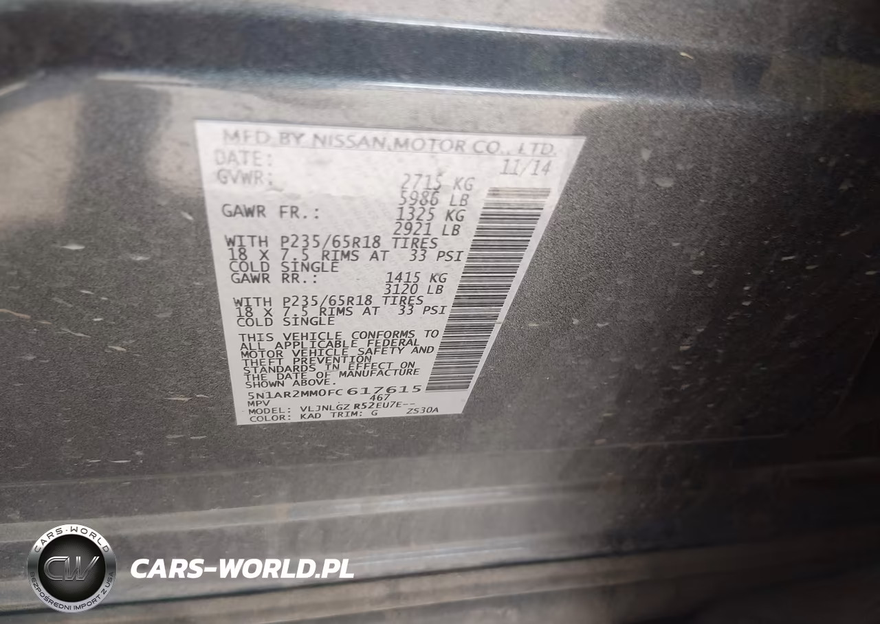 2015 Nissan Pathfinder Sl VIN:5N1AR2MM0FC617615 - 9