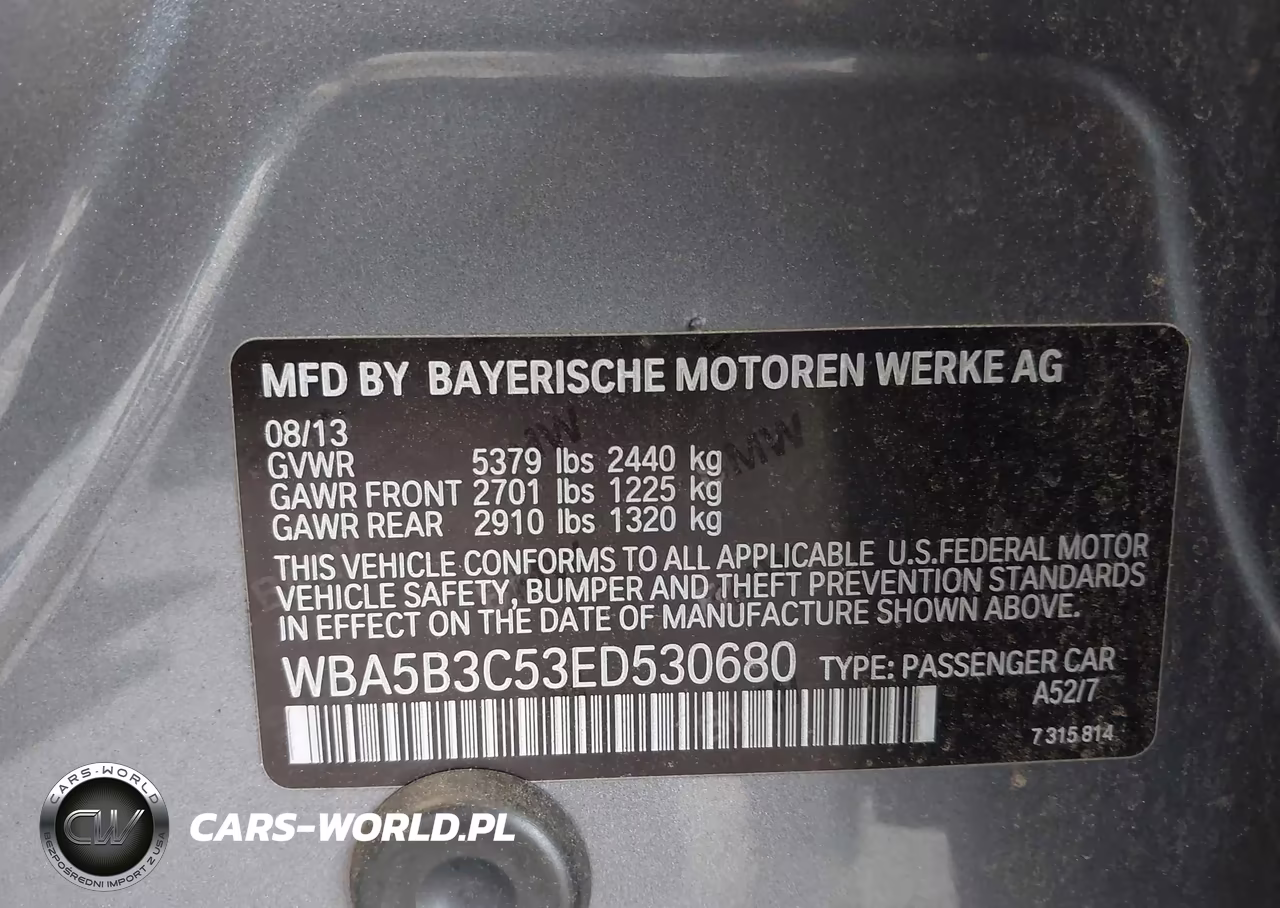 2014 BMW 535I xDrive VIN:WBA5B3C53ED530680 - 9