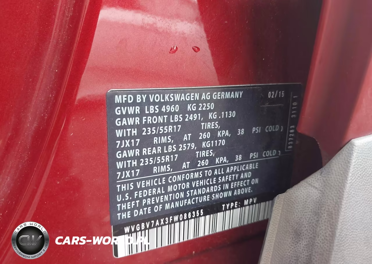 2015 Volkswagen Tiguan Se VIN:WVGBV7AX3FW086355 - 9