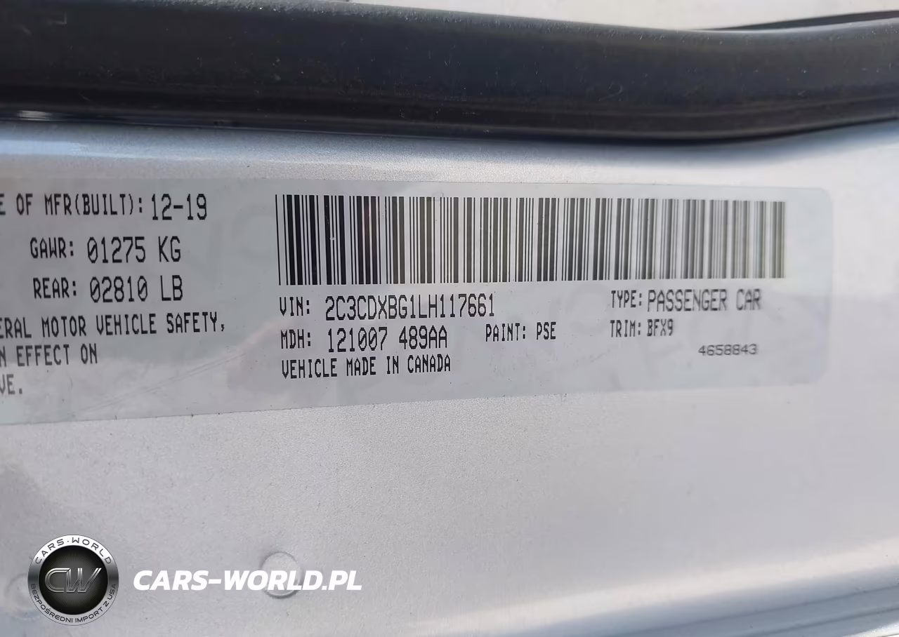 2020 Dodge Charger Sxt Rwd VIN:2C3CDXBG1LH117661 - 9