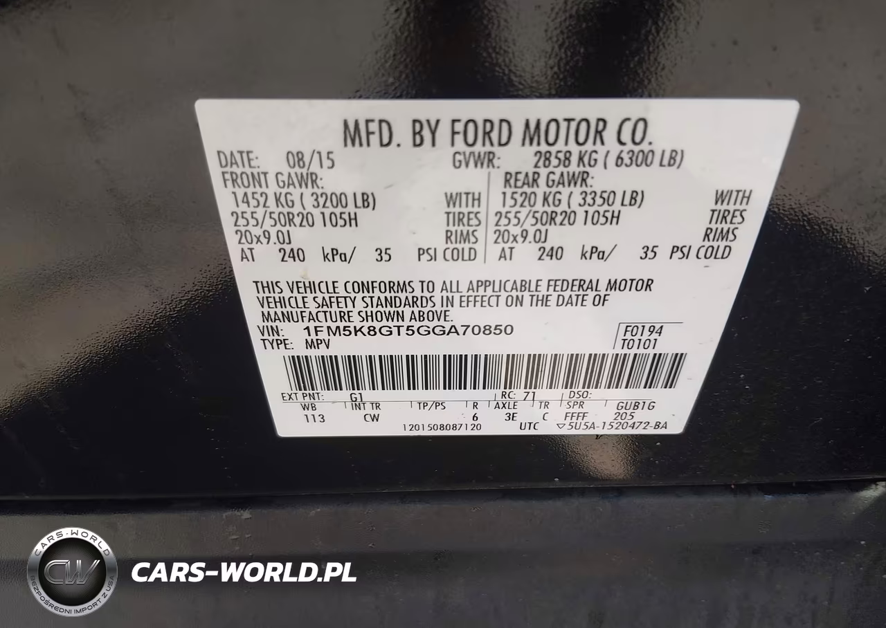 2016 Ford Explorer Sport VIN:1FM5K8GT5GGA70850 - 9