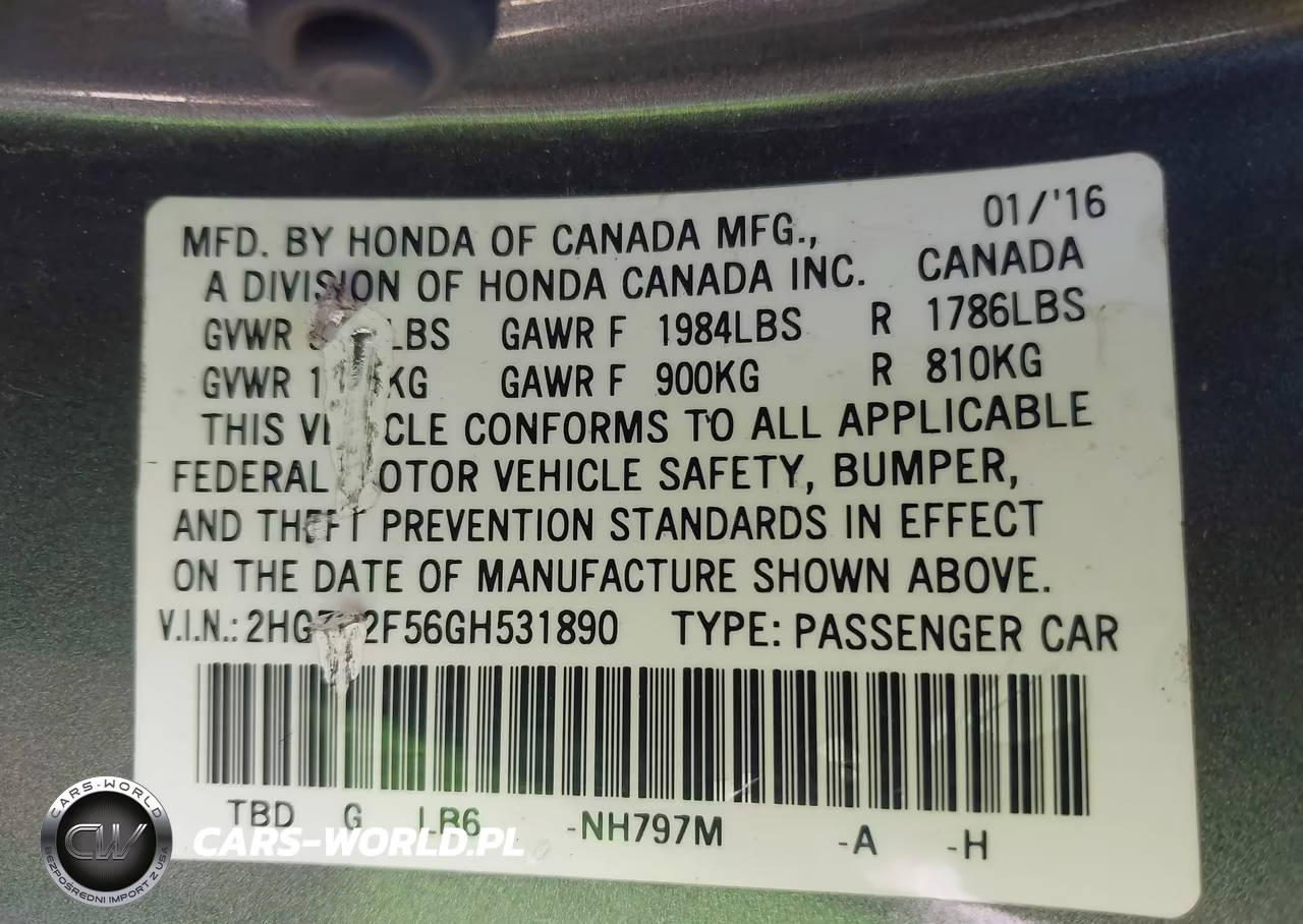 2016 Hond Civic Sedan Lx W-Con Lx VIN:2HGFC2F56GH531890 - 9