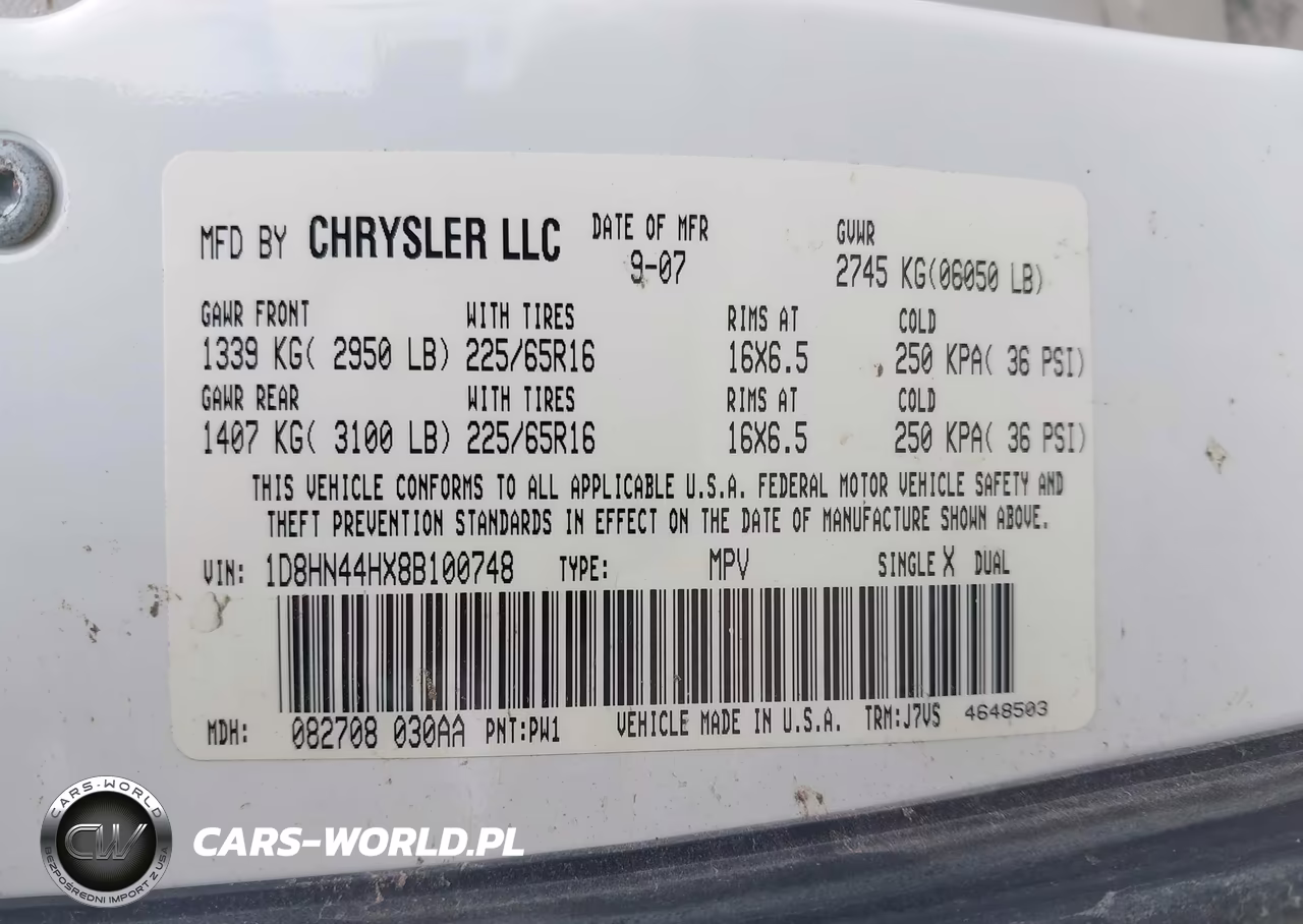 2008 Dodge Grand Caravan Se VIN:1D8HN44HX8B100748 - 9