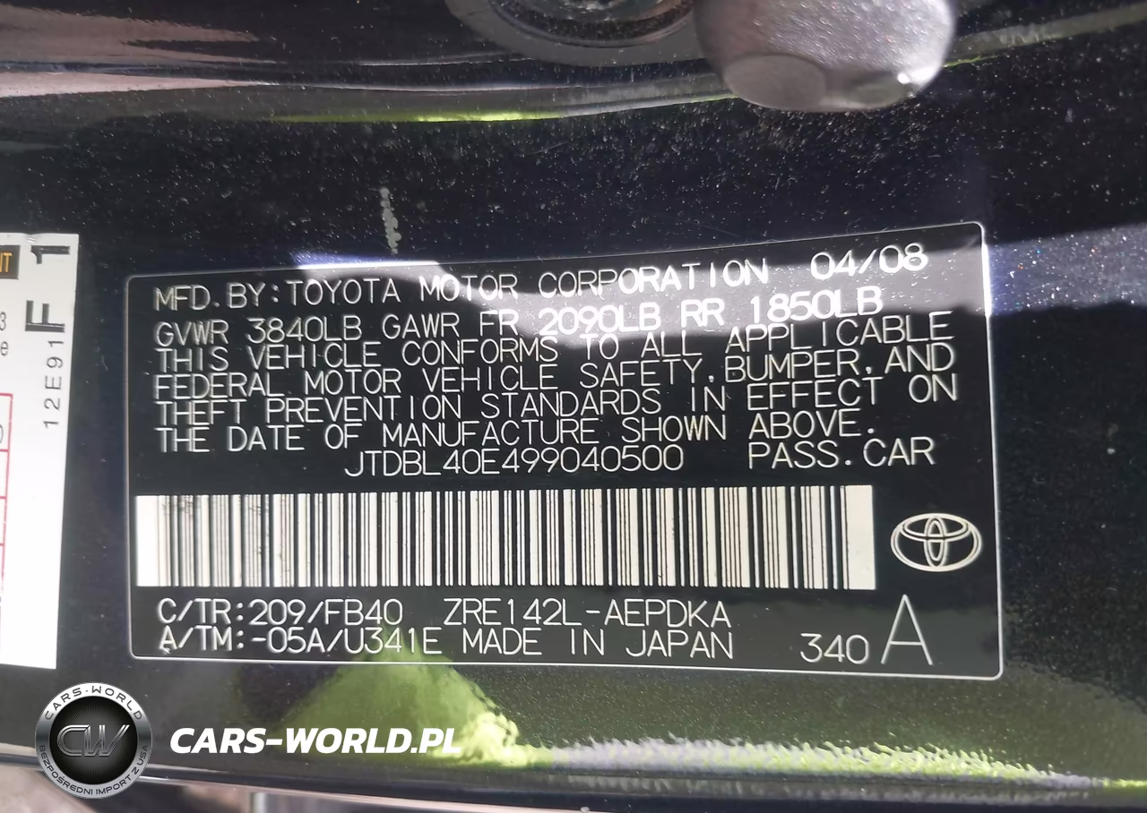 2009 Toyota Corolla Le VIN:JTDBL40E499040500 - 9