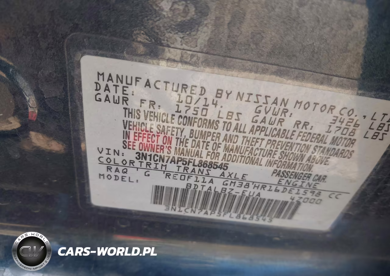 2015 Nissan Versa 1.6 Sv VIN:3N1CN7AP5FL868545 - 9