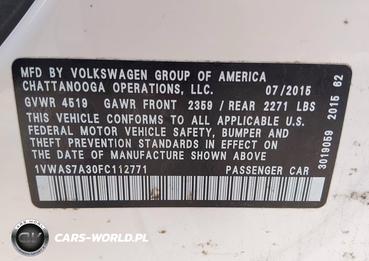 2015 Volkswagen Passat 1.8T Limited Edition VIN:1VWAS7A30FC112771 - 9