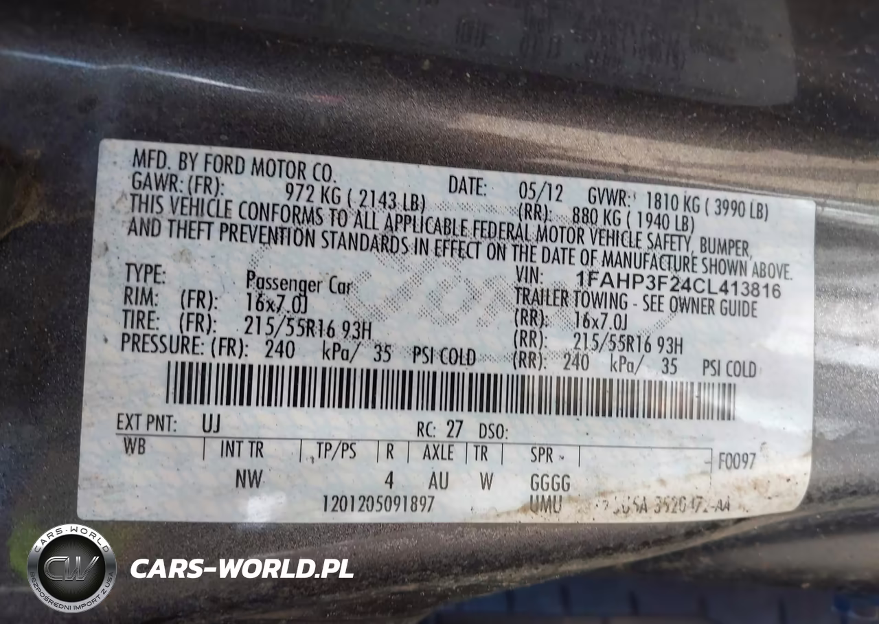 2012 Ford Focus Se VIN:1FAHP3F24CL413816 - 9