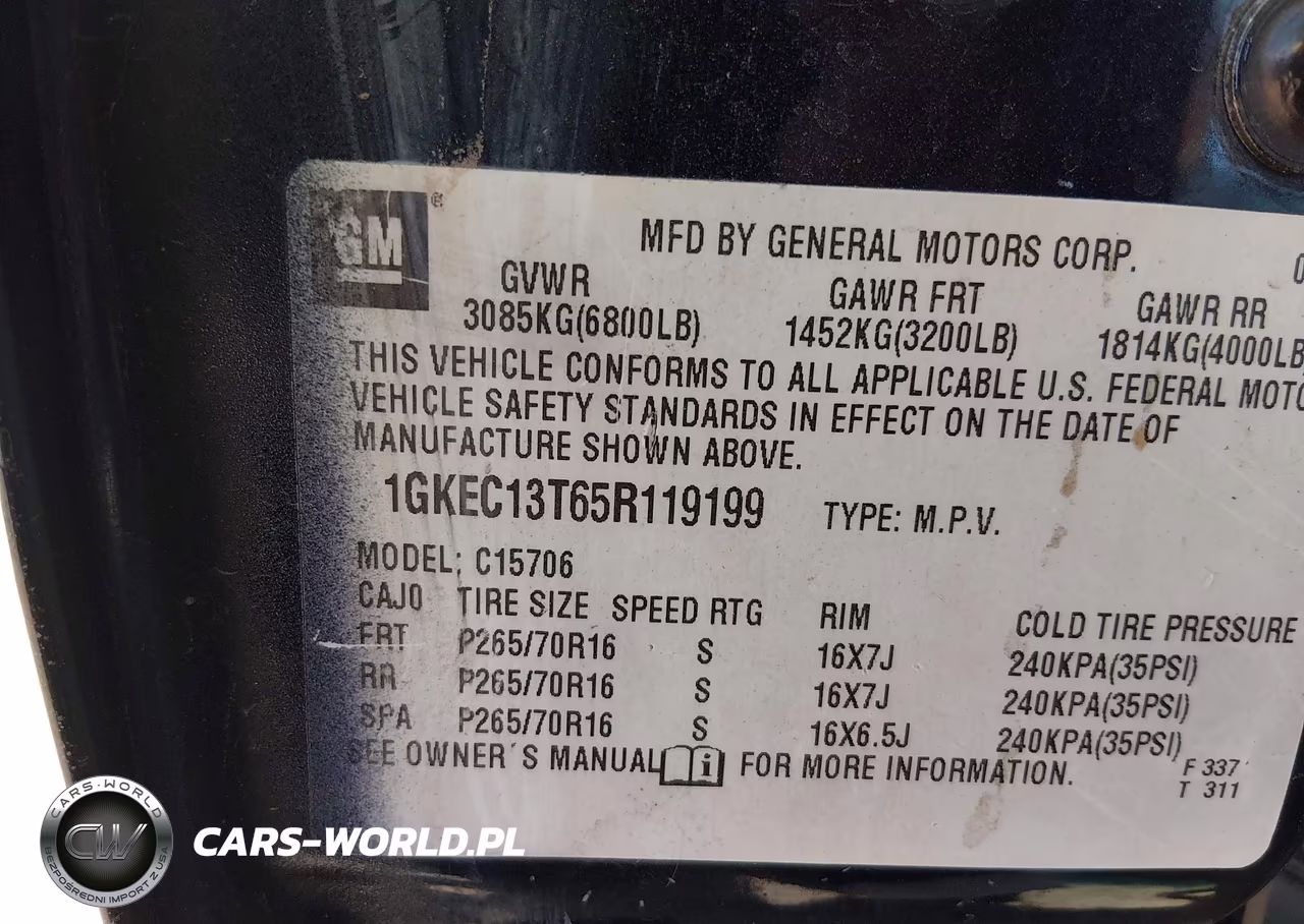 2005 GMC Yukon Sle VIN:1GKEC13T65R119199 - 9