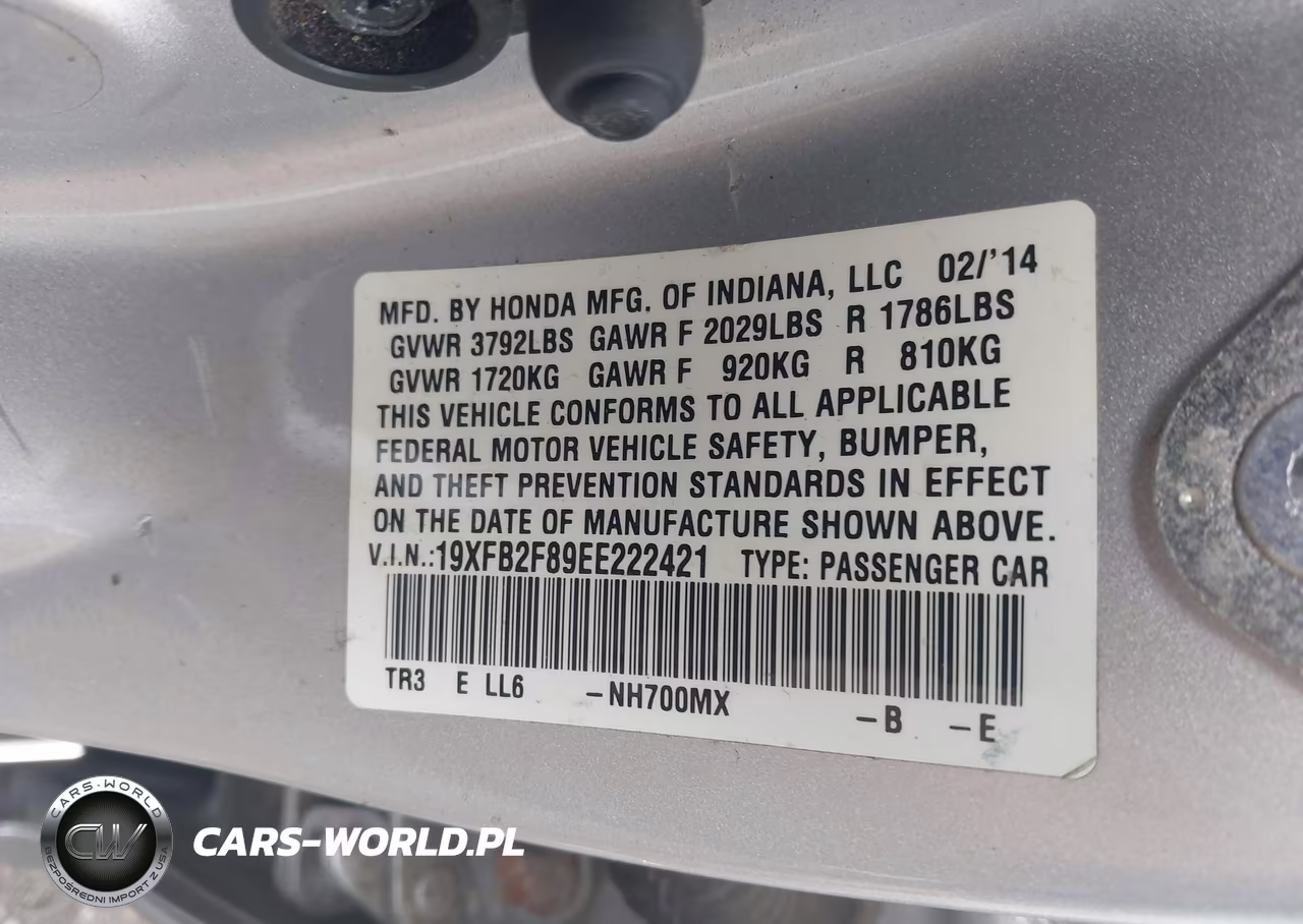 2014 Honda Civic Ex VIN:19XFB2F89EE222421 - 9