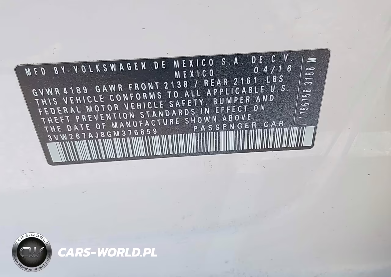 2016 Volkswagen Jetta 1.4T S VIN:3VW267AJ8GM376859 - 9