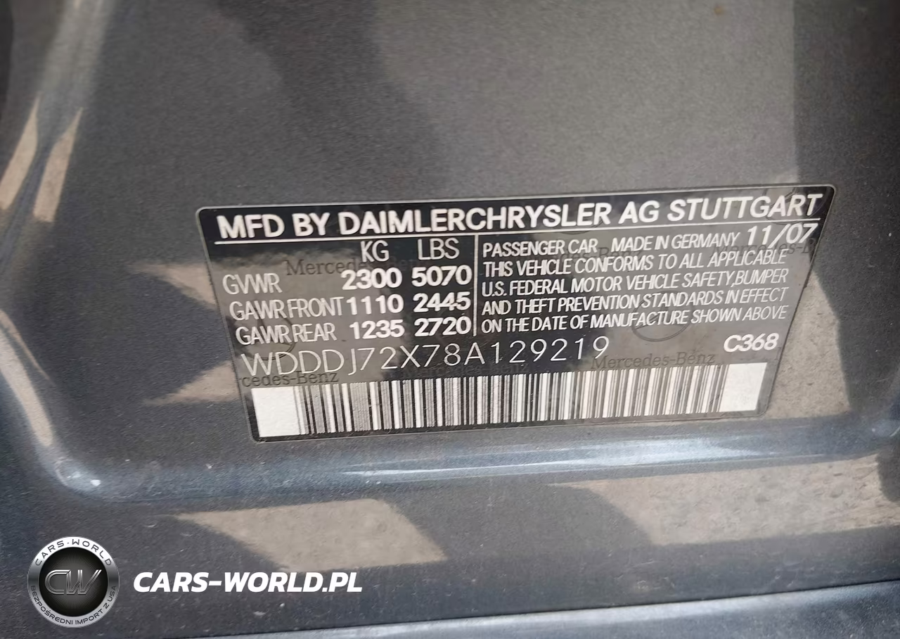 2008 Mercedes-Benz Cls 550 VIN:WDDDJ72X78A129219 - 9