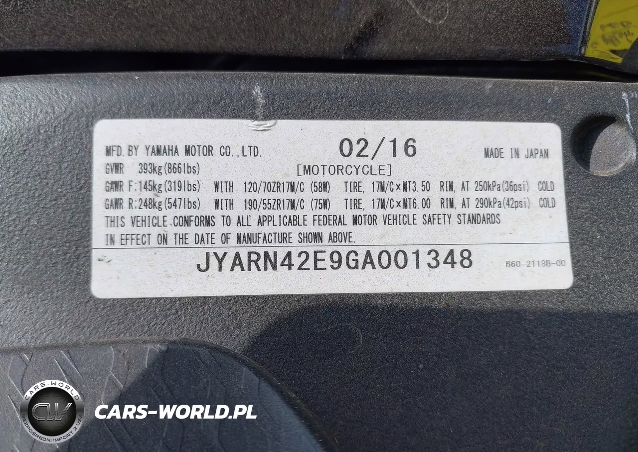 2016 Yamaha Yzfr1S VIN:JYARN42E9GA001348 - 10