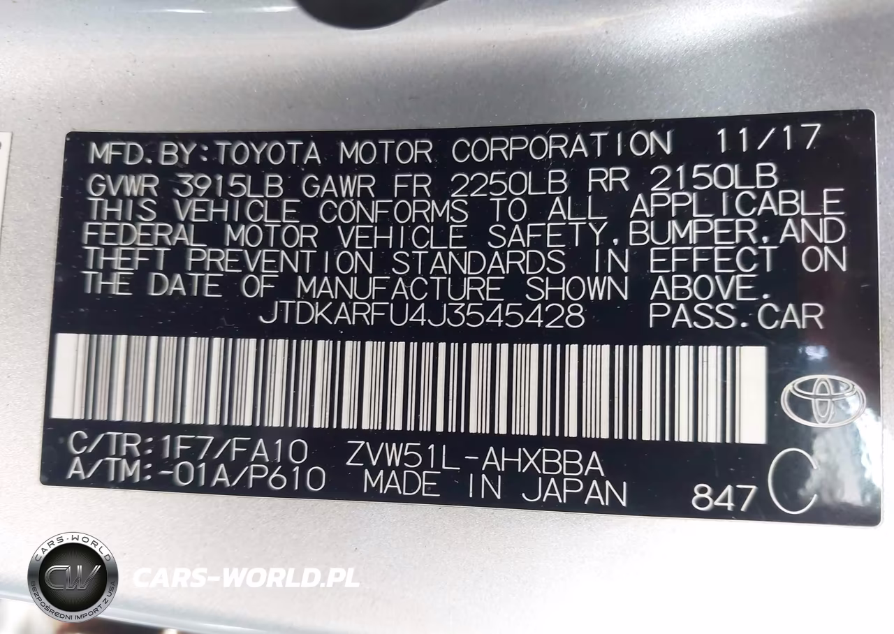 2018 Toyota Prius Two Eco VIN:JTDKARFU4J3545428 - 9