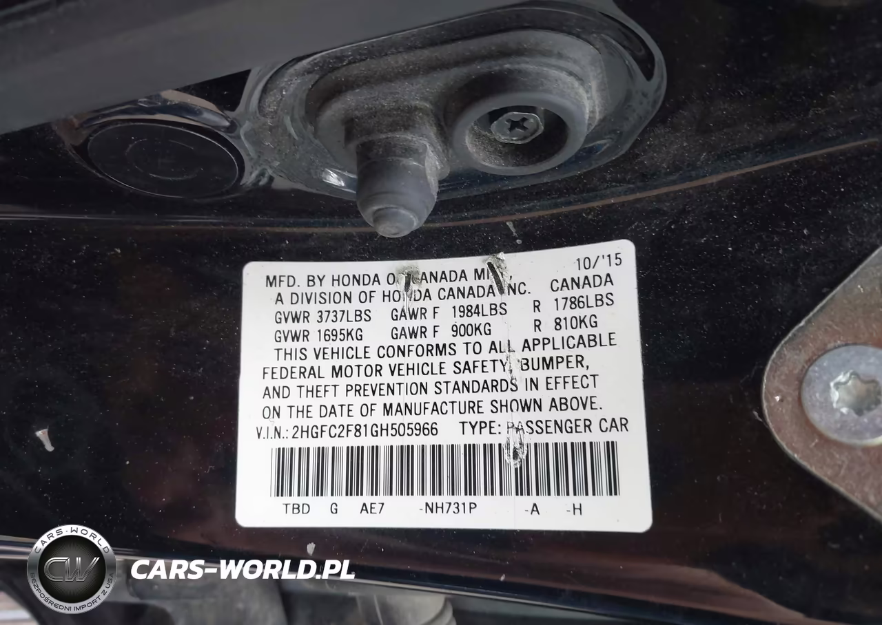 2016 Honda Civic Ex VIN:2HGFC2F81GH505966 - 9