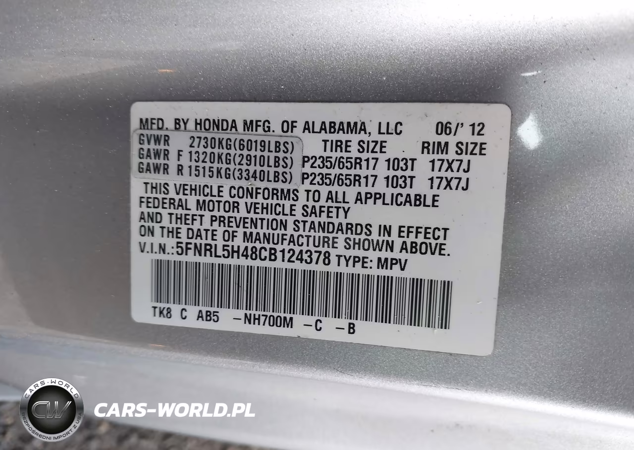 2012 Honda Odyssey Ex VIN:5FNRL5H48CB124378 - 9