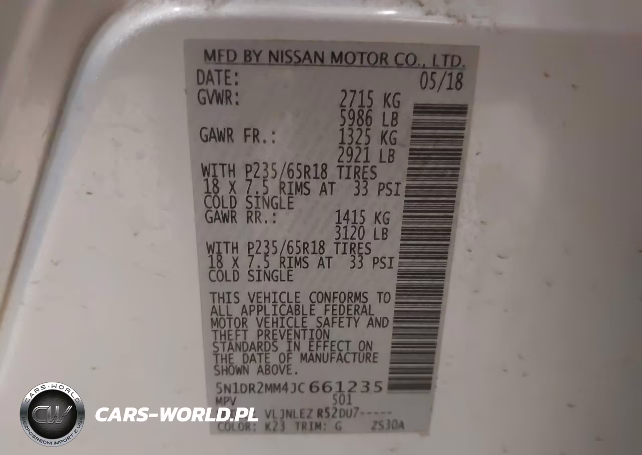 2018 Nissan Pathfinder Sv VIN:5N1DR2MM4JC661235 - 9