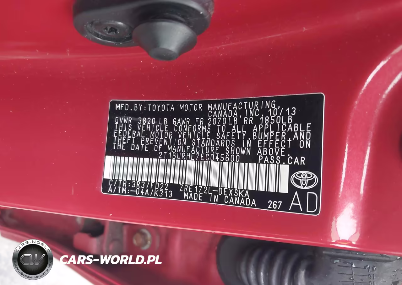 2014 Toyota Corolla S Plus VIN:2T1BURHE7EC045600 - 9