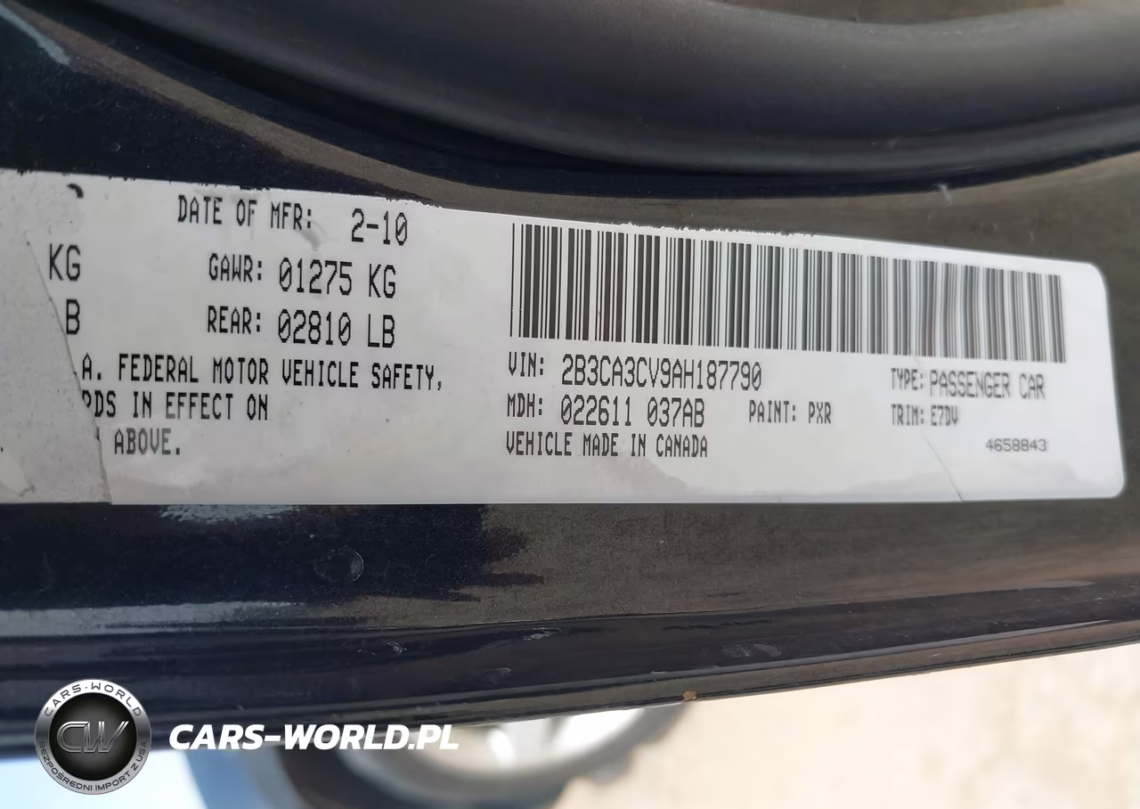 2010 Dodge Charger Sxt VIN:2B3CA3CV9AH187790 - 9