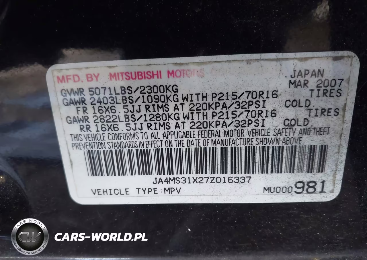 2007 Mitsubishi Outlander Es-Ls VIN:JA4MS31X27Z016337 - 9
