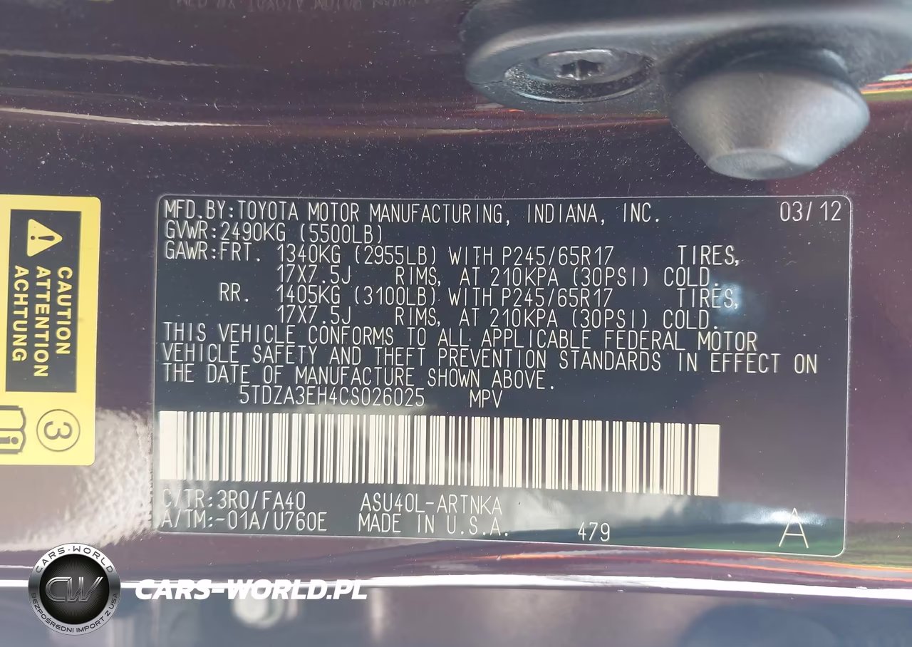 2012 Toyota Highlander VIN:5TDZA3EH4CS026025 - 9