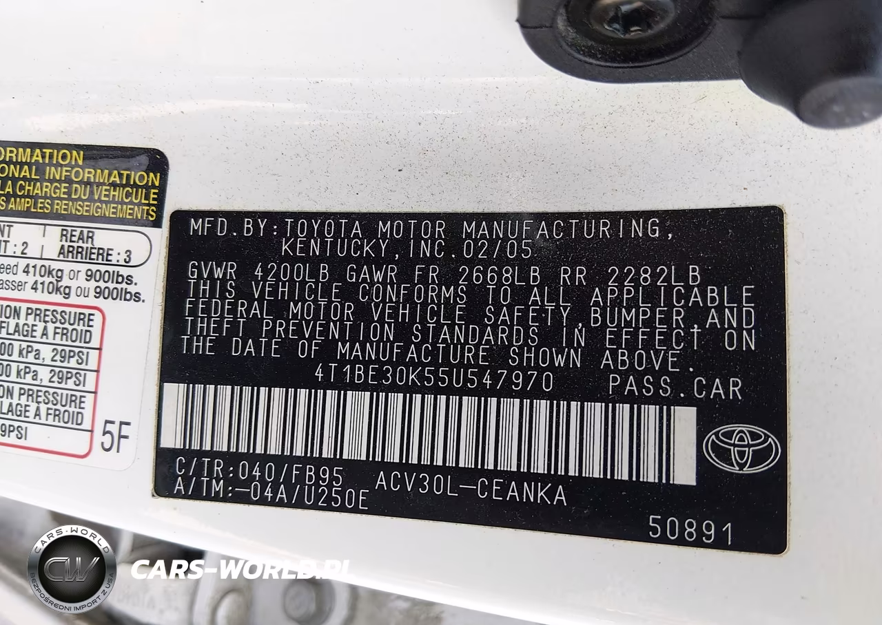 2005 Toyota Camry Le VIN:4T1BE30K55U547970 - 9