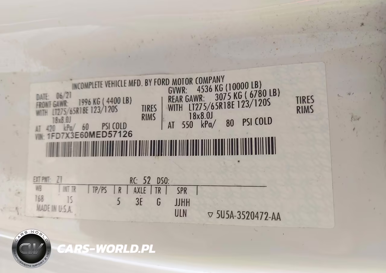 2021 Ford F-350 Chassis Xl VIN:1FD7X3E60MED57126 - 6