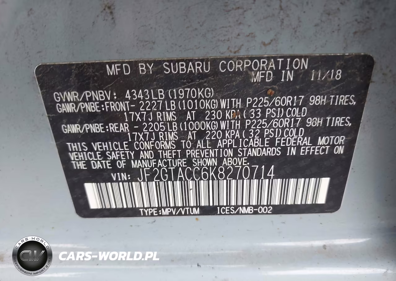 2019 Subaru Crosstrek 2.0I Premium VIN:JF2GTACC6K8270714 - 9