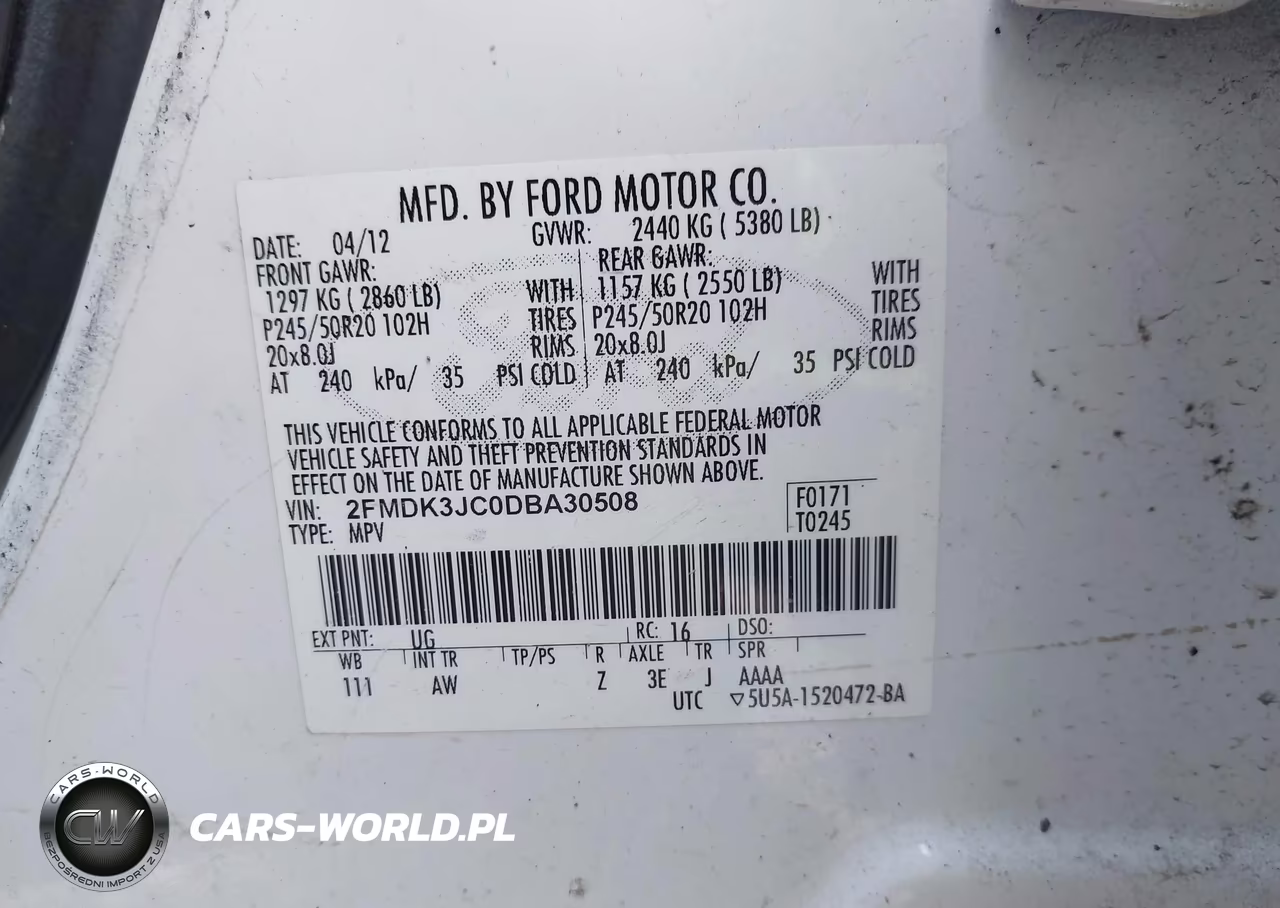 2013 Ford Edge Sel VIN:2FMDK3JC0DBA30508 - 9