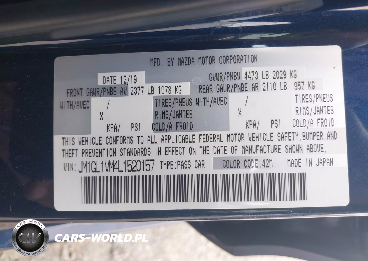 2020 Mazda Mazda6 Touring VIN:JM1GL1VM4L1520157 - 9
