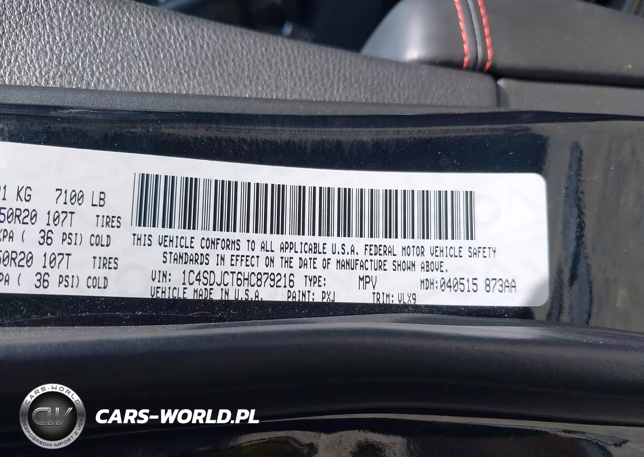 2017 Dodge Durango R-T Awd VIN:1C4SDJCT6HC879216 - 9
