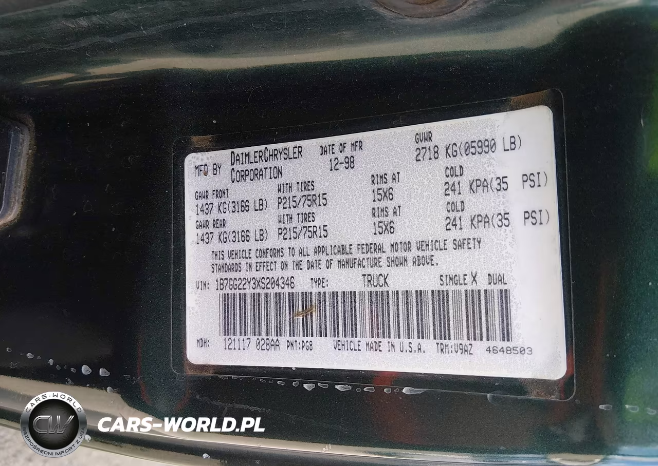 1999 Dodge Dakota Slt-Sport VIN:1B7GG22Y3XS204346 - 9