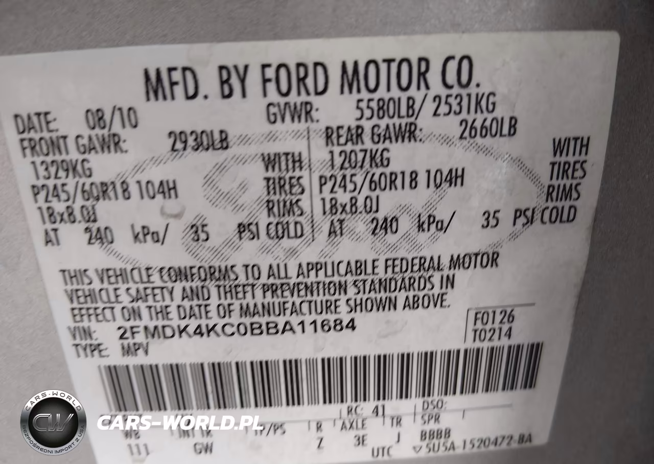 2011 Ford Edge Limited VIN:2FMDK4KC0BBA11684 - 9