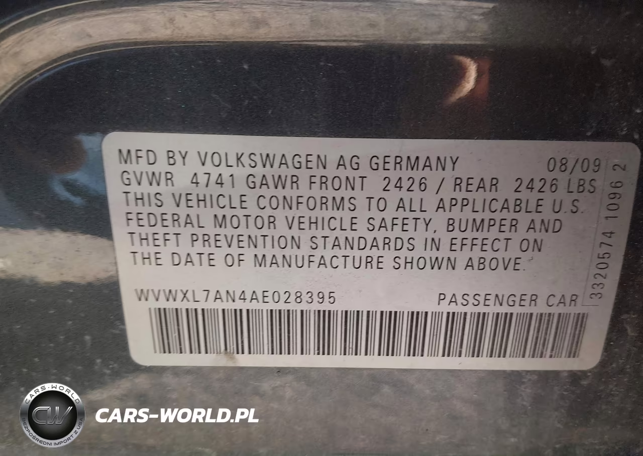 2010 Volkswagen Passat Komfort VIN:WVWXL7AN4AE028395 - 9