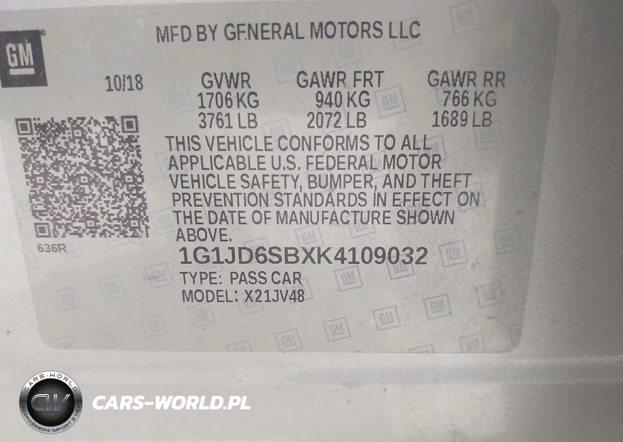 2019 Chevrolet Sonic Lt Auto VIN:1G1JD6SBXK4109032 - 9