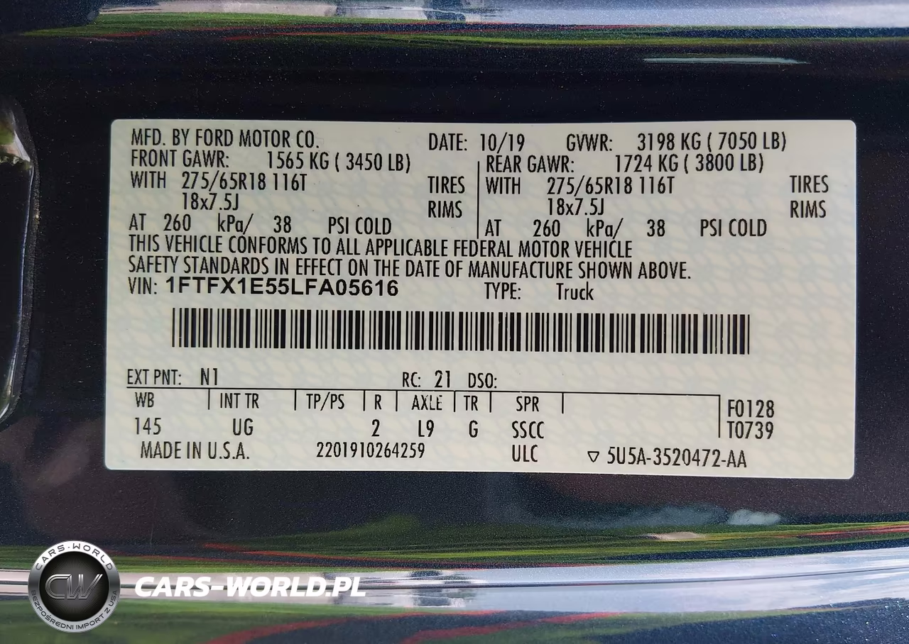 2020 Ford F-150 Xlt VIN:1FTFX1E55LFA05616 - 9