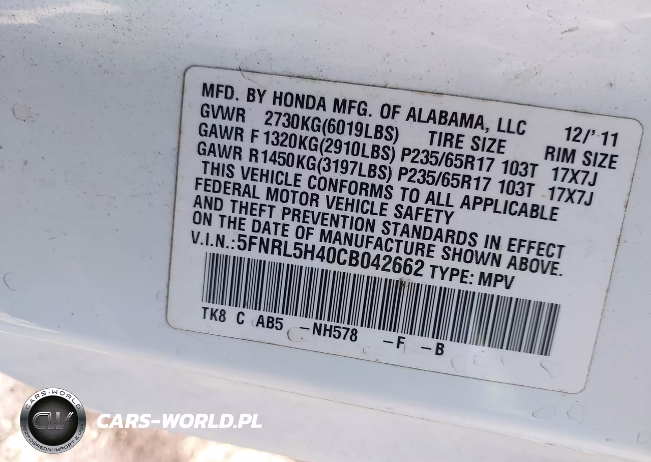 2012 Honda Odyssey Ex VIN:5FNRL5H40CB042662 - 9