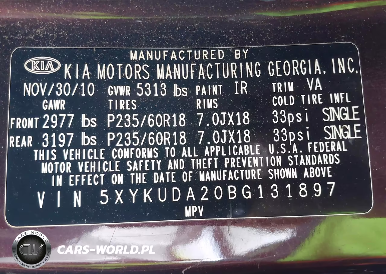2011 Kia Sorento Ex V6 VIN:5XYKUDA20BG131897 - 9