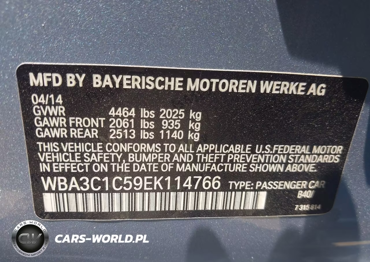2014 BMW 328I VIN:WBA3C1C59EK114766 - 9