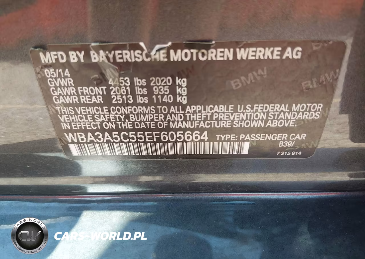 2014 BMW 328I VIN:WBA3A5C55EF605664 - 9