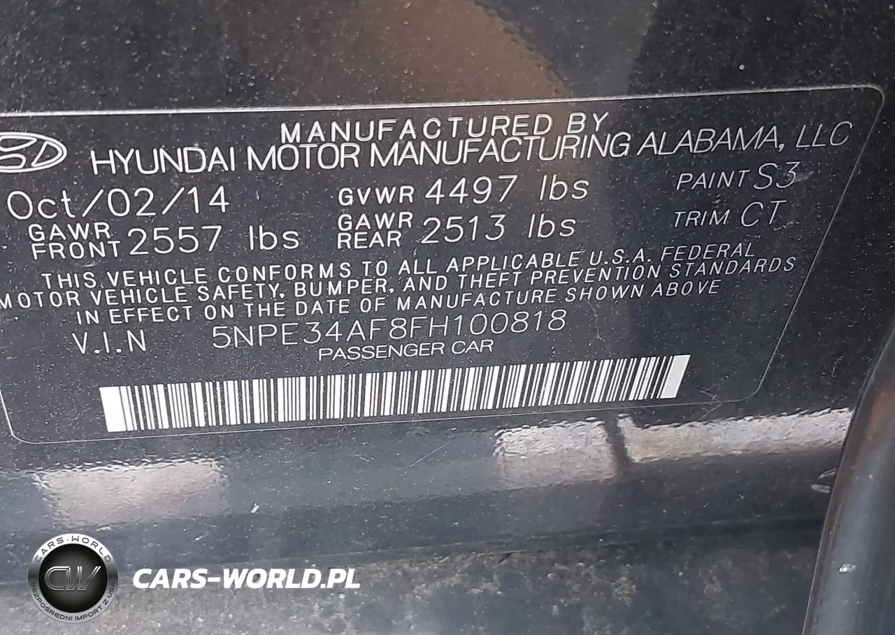 2015 Hyundai Sonata Limited VIN:5NPE34AF8FH100818 - 9