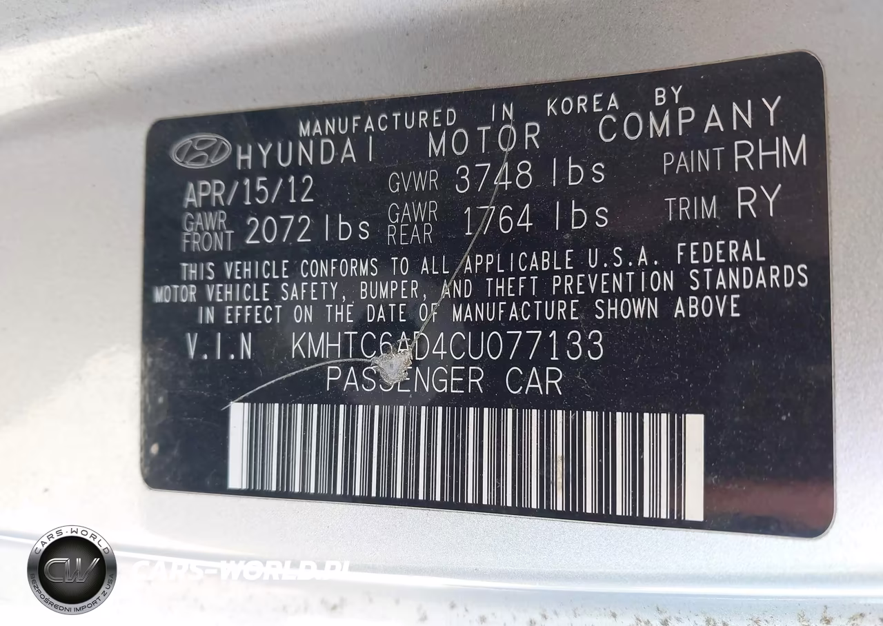 2012 Hyundai Veloster Base W-Black VIN:KMHTC6AD4CU077133 - 9