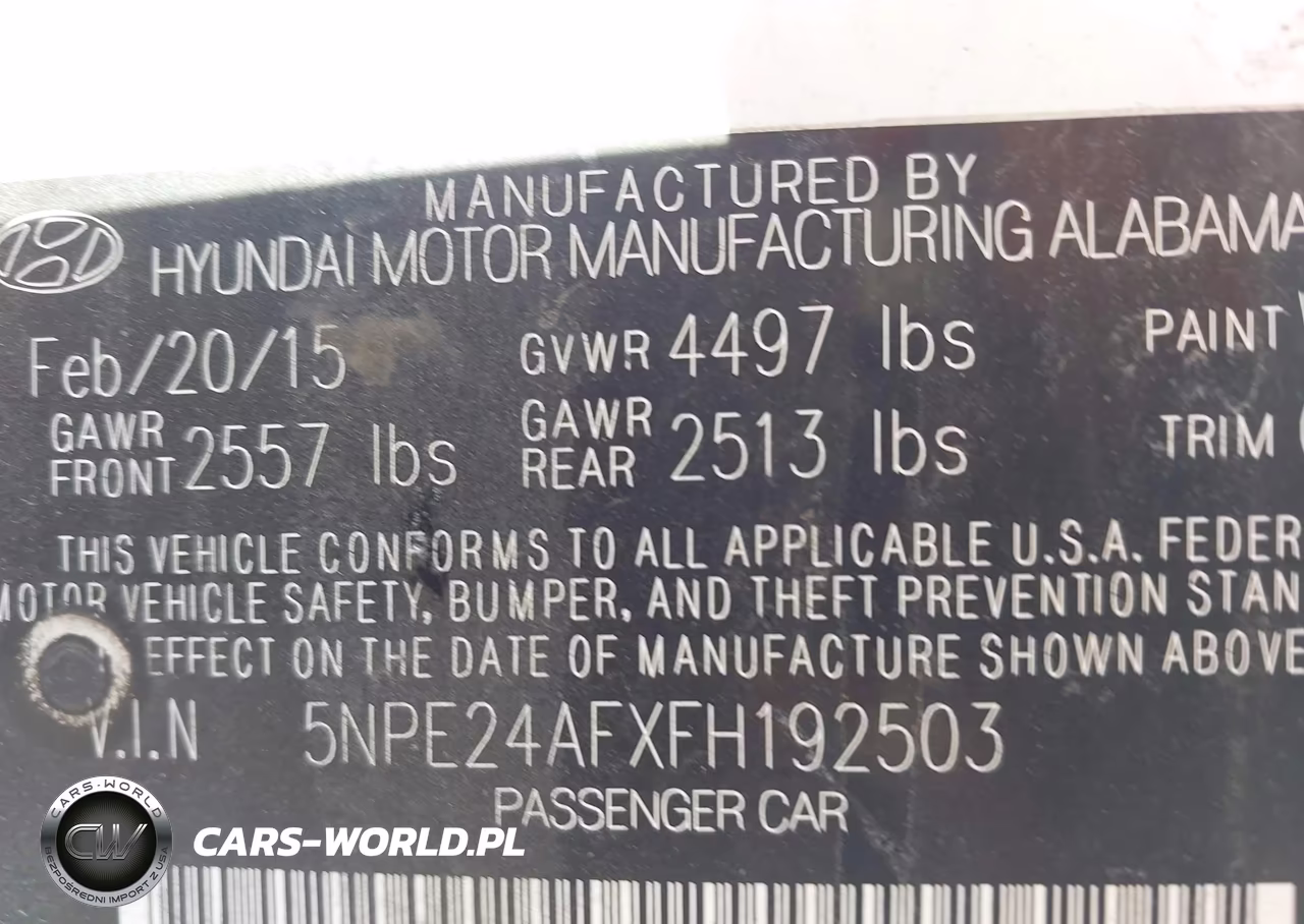 2015 Hyundai Sonata Se VIN:5NPE24AFXFH192503 - 9
