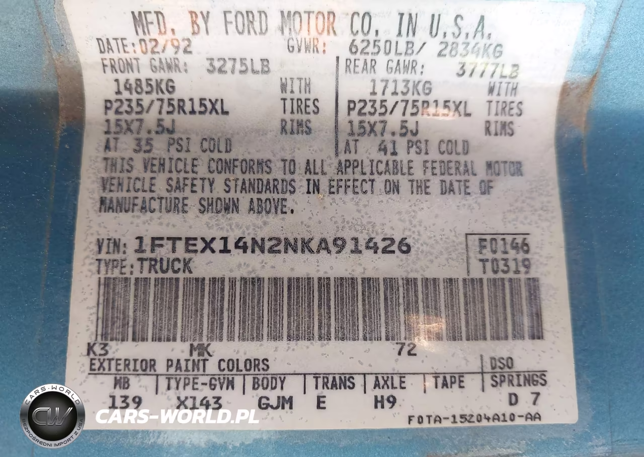 1992 Ford F150 VIN:1FTEX14N2NKA91426 - 9