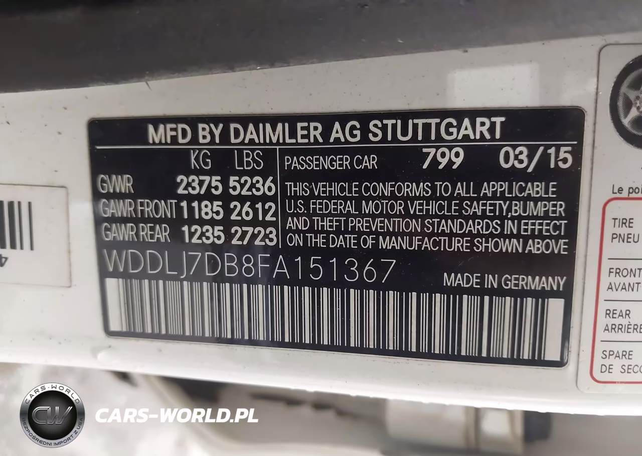 2015 Mercedes-Benz Cls 550 VIN:WDDLJ7DB8FA151367 - 9