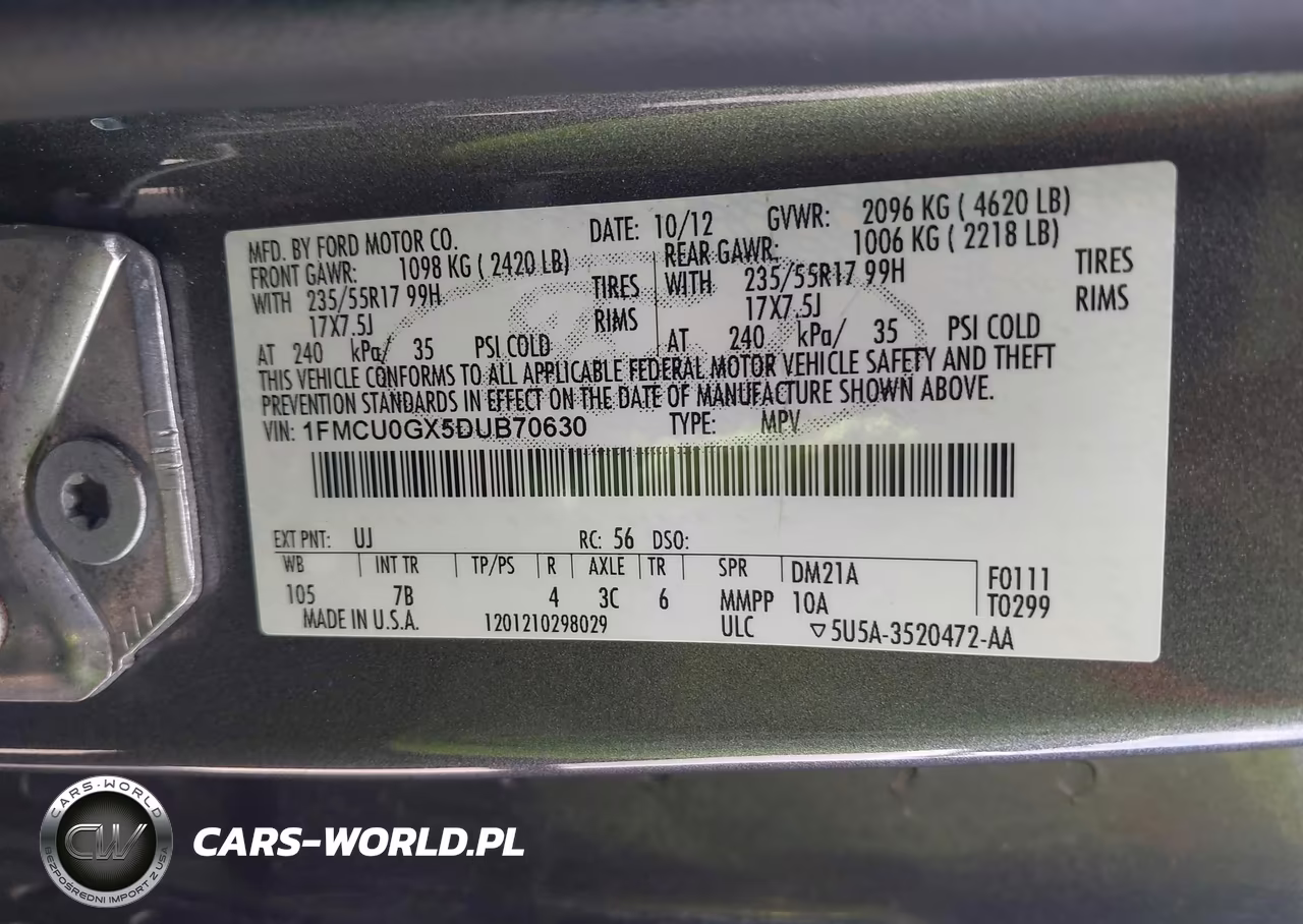 2013 Ford Escape Se VIN:1FMCU0GX5DUB70630 - 9
