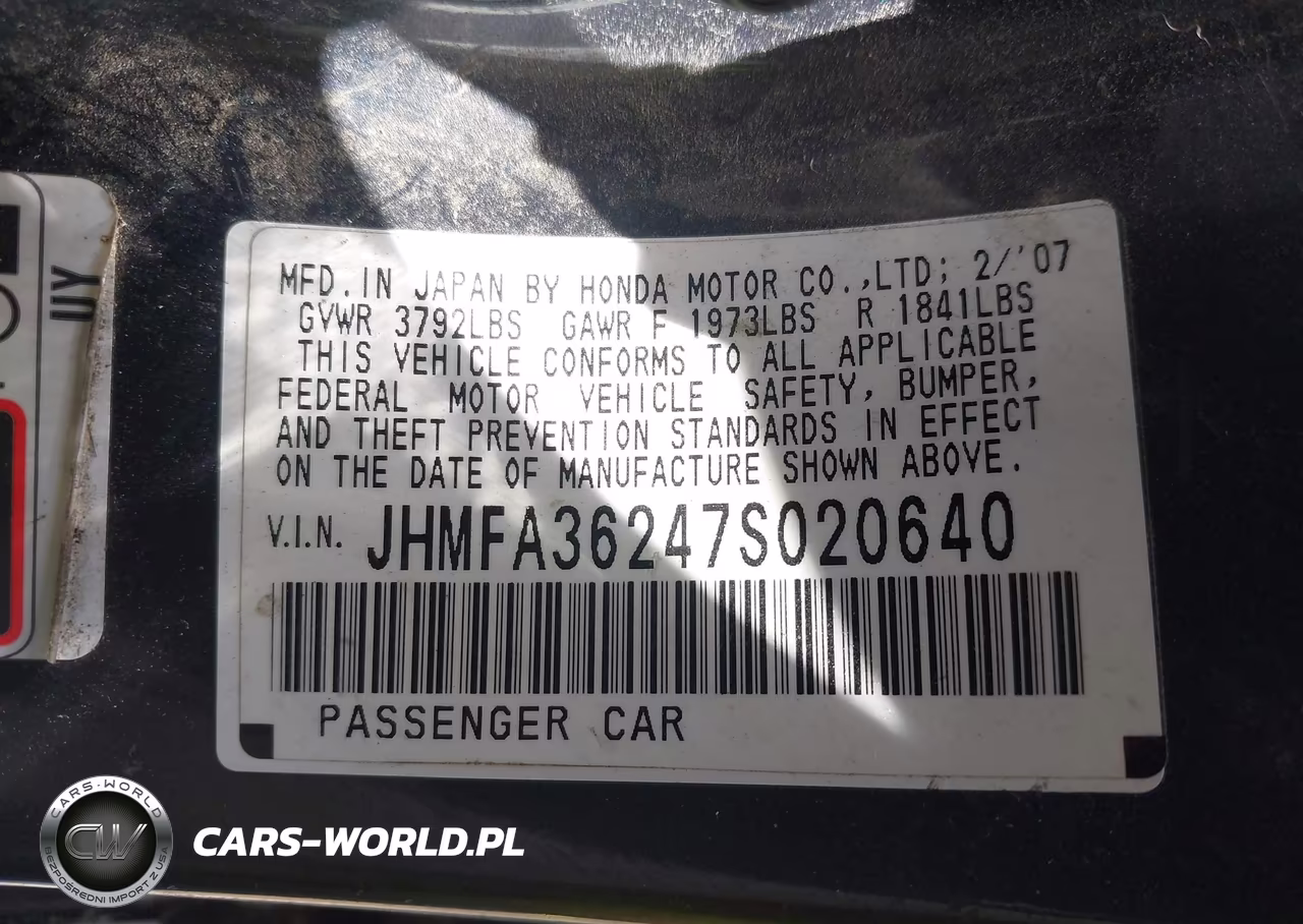 2007 Honda Civic Hybrid VIN:JHMFA36247S020640 - 9