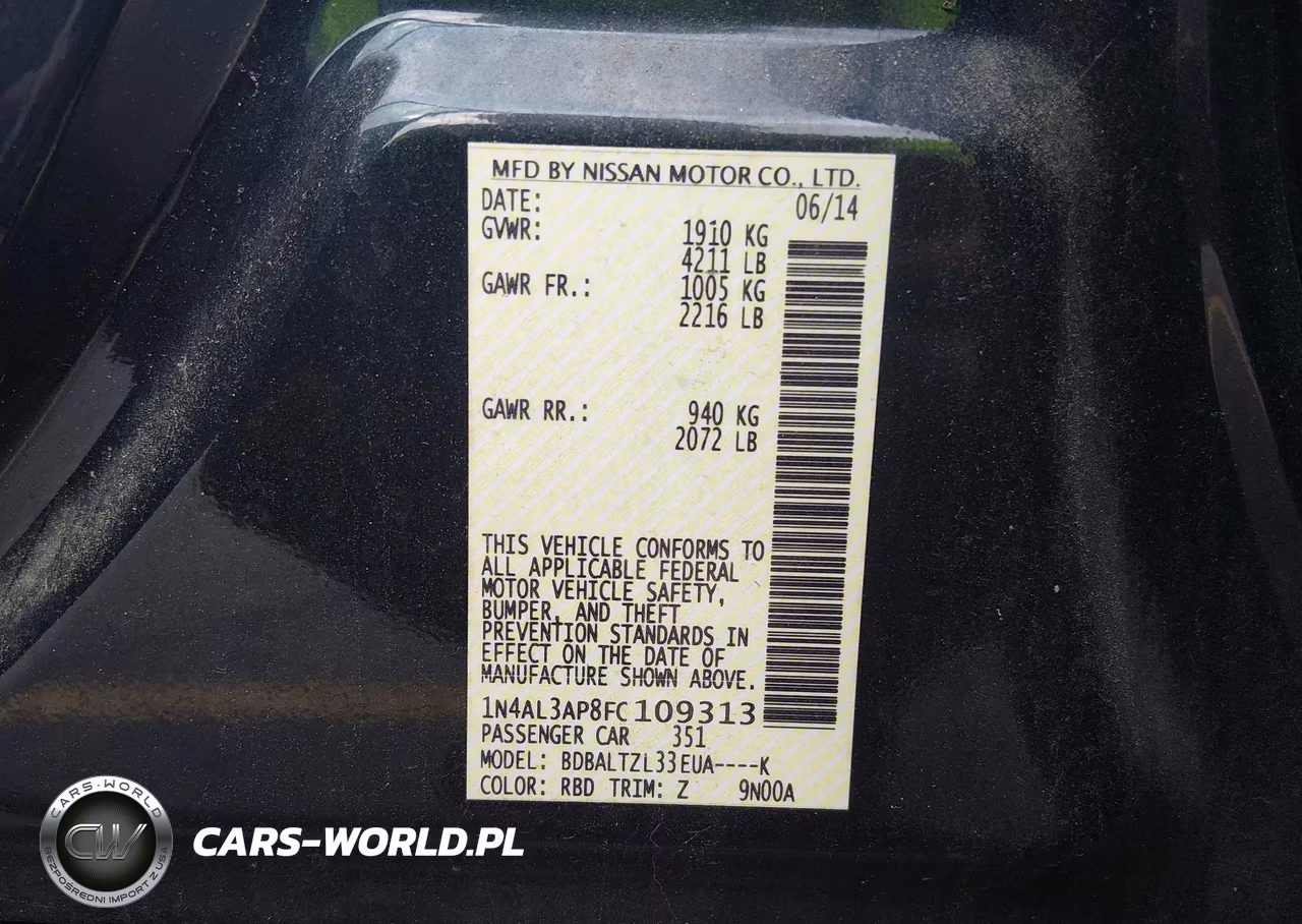 2015 Nissan Altima 2.5 Sl VIN:1N4AL3AP8FC109313 - 9